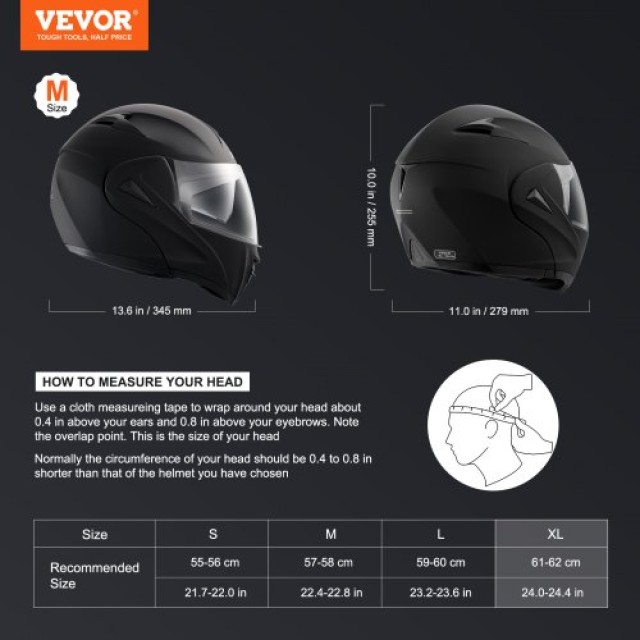 VEVOR Ακάλυπτο Κράνος Μοτοσυκλέτας Μοτοκρός με Bluetooth Μέγεθος XL...