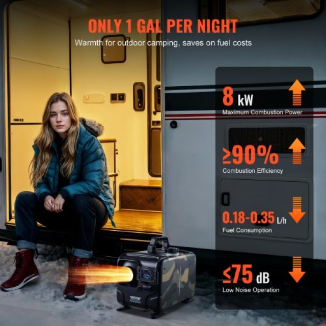 VEVOR Θερμαντήρας Ντίζελ 8KW 12V/24V με Bluetooth και Τηλεχειριστήρ...