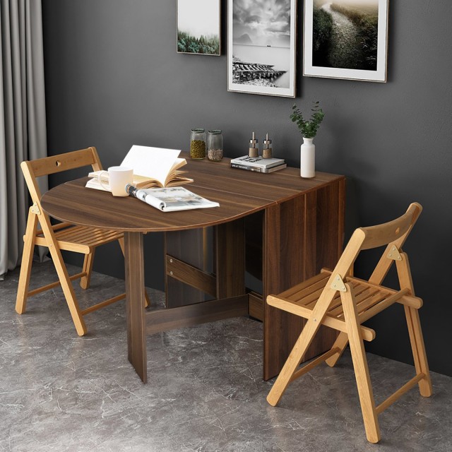 Costway  Πτυσσόμενο Τραπέζι Μπαλκονιού 163 x 80 x 75 cm Φυσικό Ξύλο HW61596