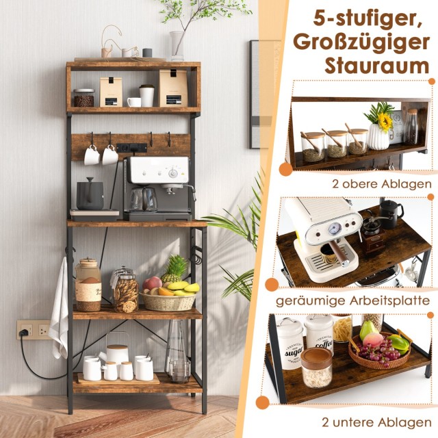 Costway Πολυλειτουργική Μεταλλική Ραφιέρα Κουζίνας με Ηλεκτρική Παρ... Costway Πολυλειτουργική Μεταλλική Ραφιέρα Κουζίνας με Ηλεκτρική Παρ...