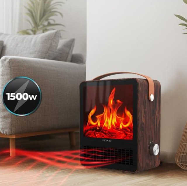 Κεραμική Θερμάστρα με Εφέ Φλόγας 1500 W ReadyWarm 1500 Ceramic Flames Cecotec CEC-100567