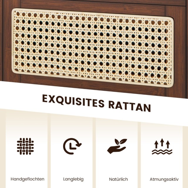 Costway Κομοδίνο από Μπαμπού & Ρατάν με Συρτάρι και Πόδια από Μασίφ... Costway Κομοδίνο από Μπαμπού & Ρατάν με Συρτάρι και Πόδια από Μασίφ...