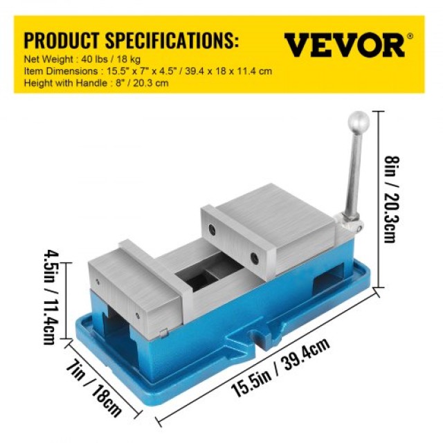 VEVOR 5 Υψηλής Ακρίβειας Μέγγενη CNC 125mm 24KN  TQ5CJMPKQ00000001V0