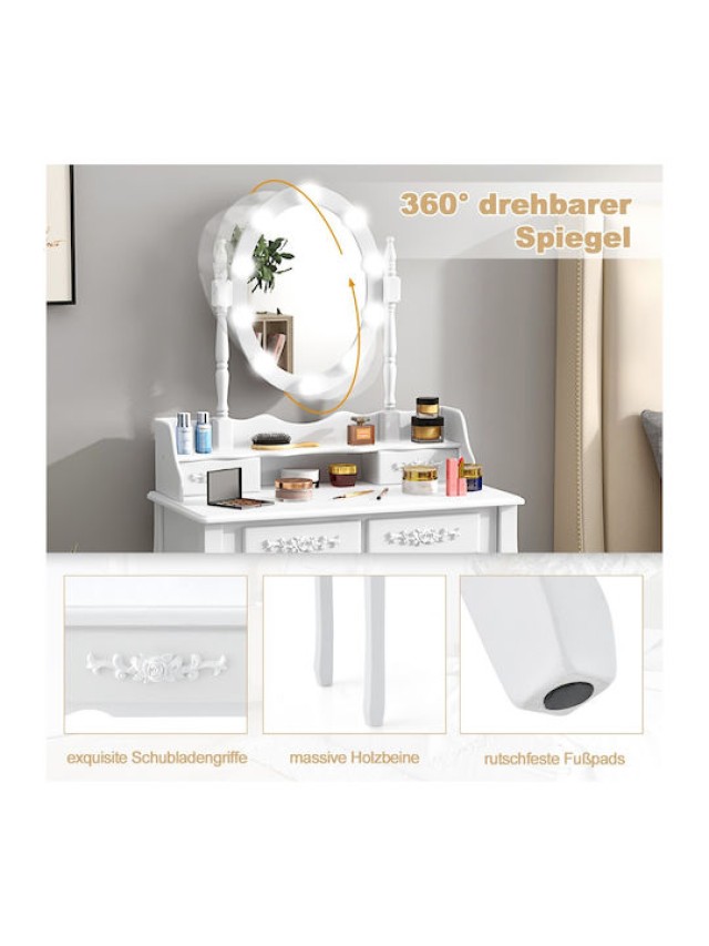 Costway Τουαλέτα Μακιγιάζ με LED Φωτισμό Ρυθμιζόμενης Φωτεινότητας ... Costway Τουαλέτα Μακιγιάζ με LED Φωτισμό Ρυθμιζόμενης Φωτεινότητας ...