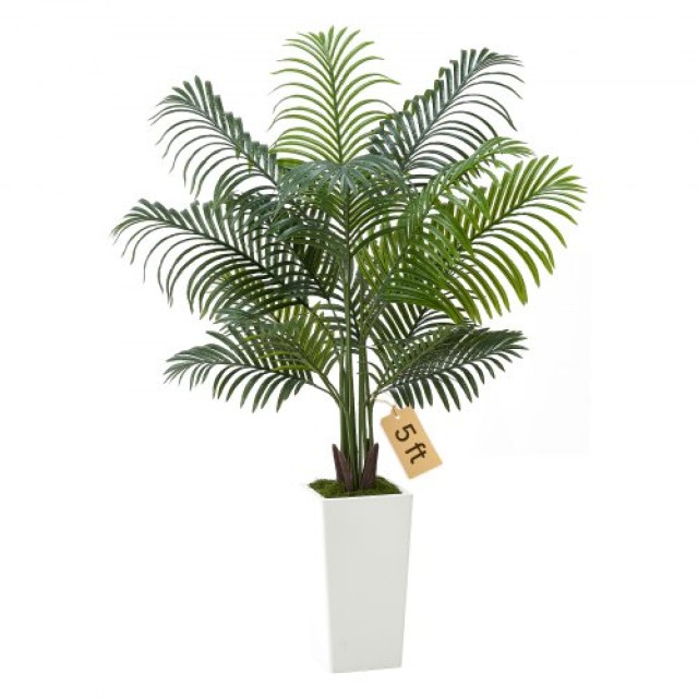 VEVOR Διακοσμητικός Τεχνητός Φοίνικας  Areca  ύψους 152,4 cm με λευ...