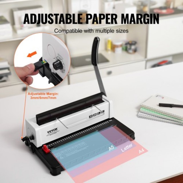 Μηχανή Σπιράλ Δεσίματος VEVOR, Χειροκίνητη Βιβλιοδεσία 34 Οπών, Δέσ...