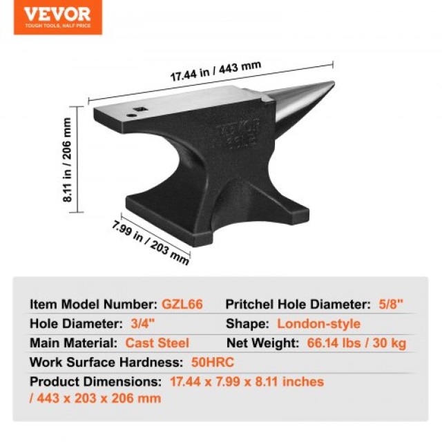 Αμόνι VEVOR 66Lbs από Χυτοχάλυβα για Σιδηρουργούς  ZTZ66LBLONDON0TMFV0