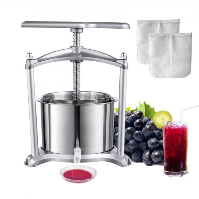 Πρέσα Φρούτων VEVOR 6L, Χειροκίνητη για Χυμούς & Λάδι  TSGJYZJBXG6L26ASIV0