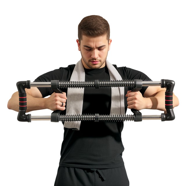 SPORTNOW Power Twister με 4 ελατήρια με αντίσταση από 10 έως 80 κιλά, από ανοξείδωτο ατσάλι, 80x22x5 εκ., Μαύρο A91-371V00BK