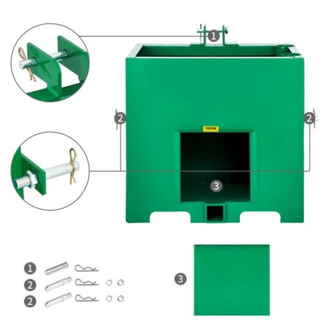 VEVOR Κουτί Αντίβαρου 3 Σημείων, 800lbs, Πράσινο  YZXSD1L2YCGREEN01V0