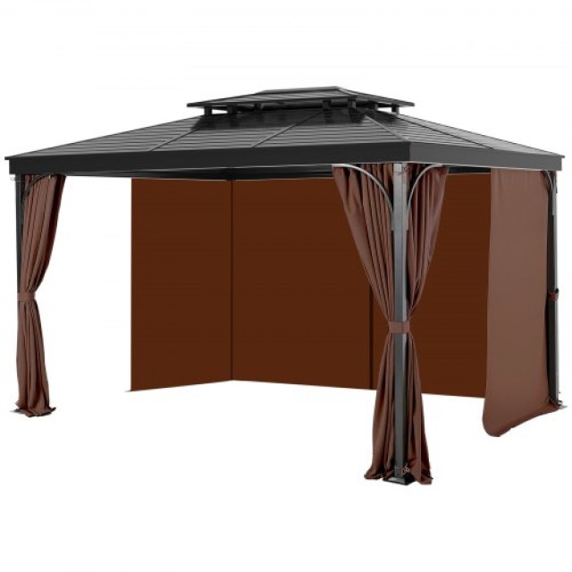 VEVOR Καφές Αδιάβροχες Κουρτίνες Κιόσκι 12 x 10 x 7 SMLTCL12FT10U0J4SV0