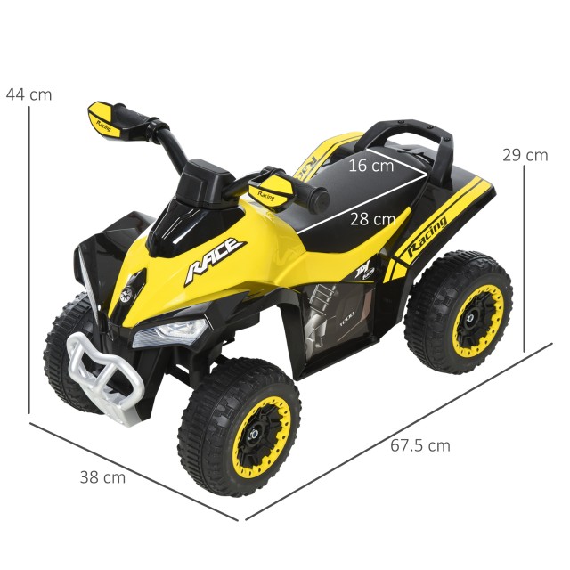 HOMCOM Quad για Παιδιά 18-36 Μηνών με Χειροκίνητη Πίεση με Ενσωματω...