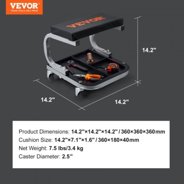 VEVOR  Σκαμπό Συνεργείου 250 LBS με Θέση Μηχανικού και Δίσκο Εργαλείων XCDBKDGDFX4256NZLV0