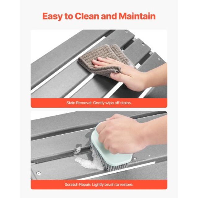 VEVOR Πτυσσόμενο Υποπόδιο HDPE Γκρι KZDADLDKTTBPQPLYBV0