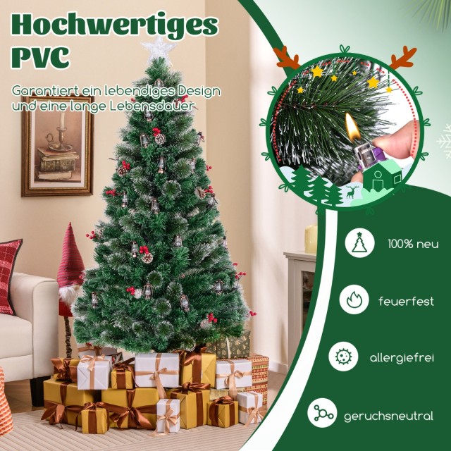 Costway  Τεχνητό Χριστουγεννιάτικο Δέντρο με Φωτισμό, Ζεστά Λευκά L...