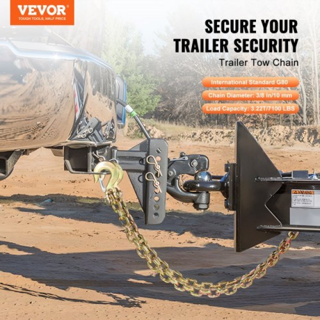 Αλυσίδα Δέσης VEVOR G80 με Γάντζο 3/8 x 2.9 2τμχ 7100 lbs  ZGTLDGMGDX2JBGZAQV0