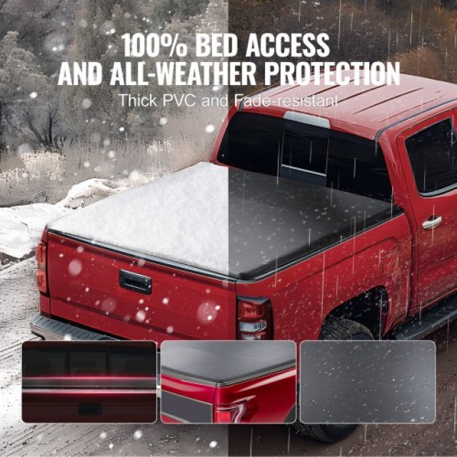 Κάλυμμα Καρότσας VEVOR για Chevy Silverado/GMC Sierra 1500 (2014-2024), Μαλακό PVC, Ρολό Κάλυμμα  JQSKCHBXGJQSXY6WBV0
