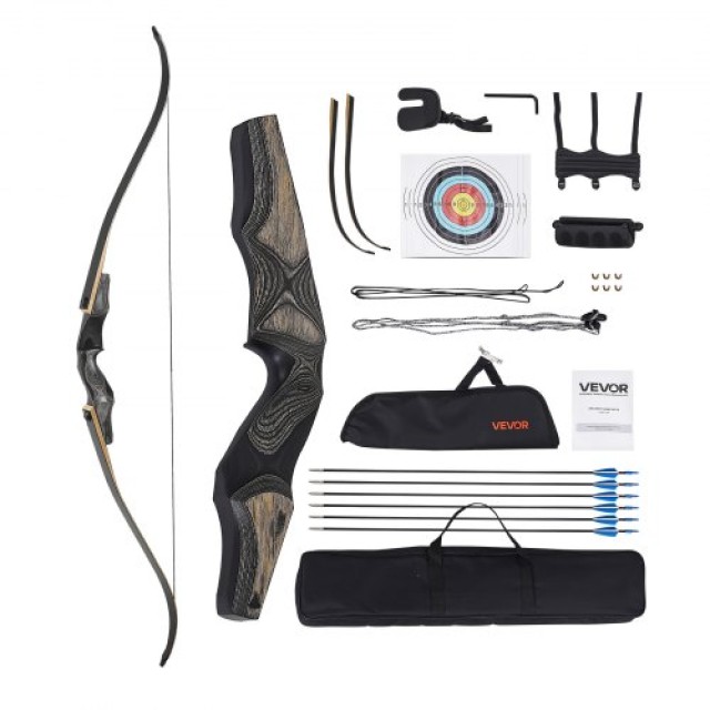 VEVOR Σετ Τόξου 60in Takedown Recurve Ξύλινο 35 lbs για Κυνήγι και ...