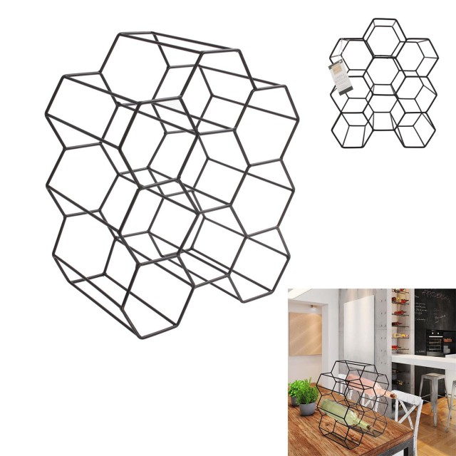 Μεταλλική Κάβα Κρασιών 9 θέσεων 29,5 x 35,8 x 20 cm KA3041 Home Deco Factory