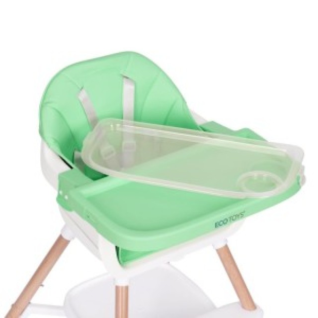 ECOTOYS Παιδικό καρεκλάκι φαγητού 2 σε 1 πράσινο HC508-Green