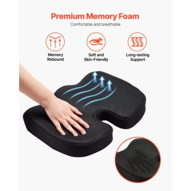 VEVOR Μαξιλάρι Καθίσματος Memory Foam για Ανακούφιση Πίεσης Πλάτης ... VEVOR Μαξιλάρι Καθίσματος Memory Foam για Ανακούφιση Πίεσης Πλάτης ...