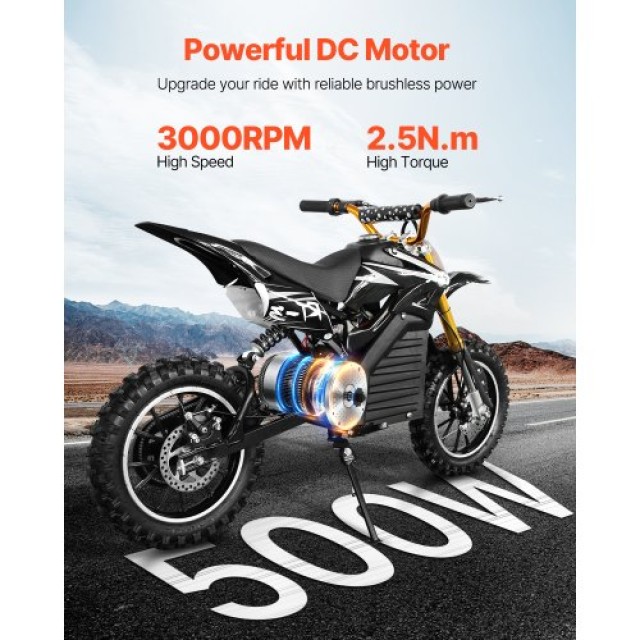 VEVOR Σετ Ηλεκτρικού Κινητήρα 500W Brushless DC 36V 3000rpm με Αναβαθμισμένο Ελεγκτή ZLWSDJTJ500WGWM9BV2