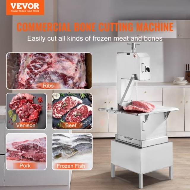 VEVOR 2200W Επαγγελματικό Ηλεκτρικό Πριόνι Κρέατος Ανοξείδωτο Ατσάλ...