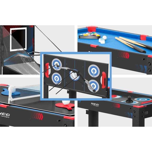 Επιτραπέζιο Παιχνίδι 5 σε 1  Πτυσσόμενο 92 x 46 x 73cm Μσύρο-Μπλε NS-810 Neo-Sport