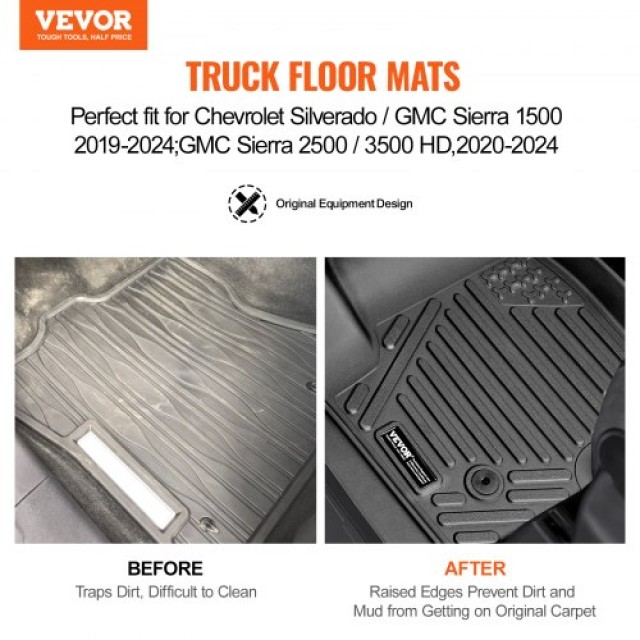 VEVOR  Πατάκια Αυτοκινήτου για Chevrolet Silverado/GMC Sierra 1500 3τμχ  KCDBDXFLSILVY37NOV0