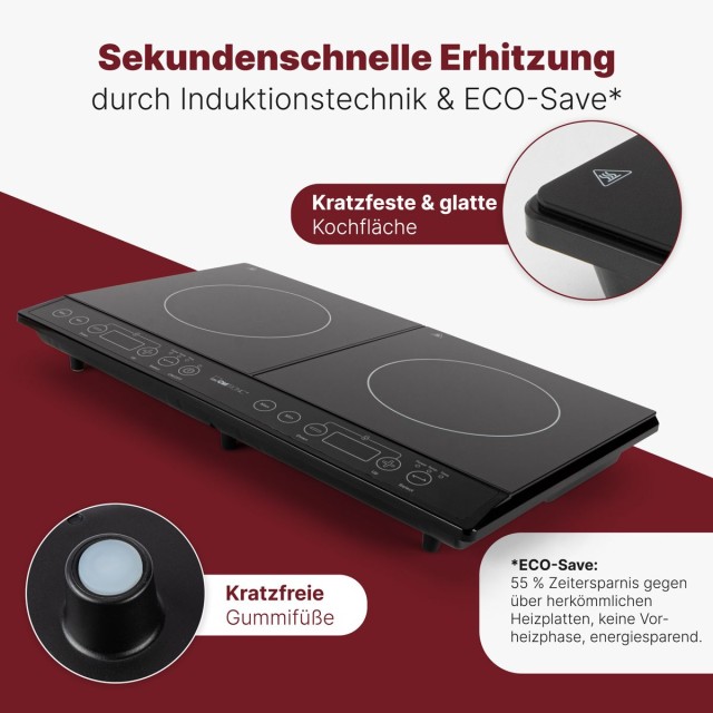Διπλή Επαγωγική Εστία 3500W Μαύρο DKI3609 Clatronic