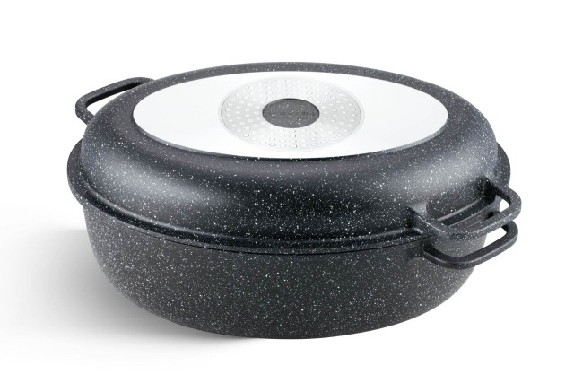 Edenberg Σκεύος Roaster 3 σε 1 με Καπάκι 8 lt και Μαρμάρινη Επιστρώ...