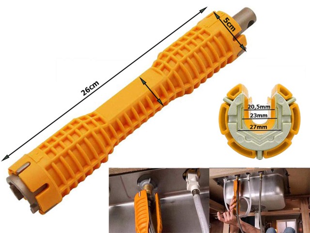 Καρυδάκι-Κλειδί για Εγκατάσταση Βρυσών & Νεροχυτών 26 x 5 cm 590745...