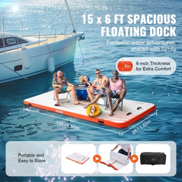 Φουσκωτή Πλατφόρμα VEVOR 15x6FT με Σκάλα & Τσάντα Μεταφοράς  CQFT12X6FTBJUOB8AV0
