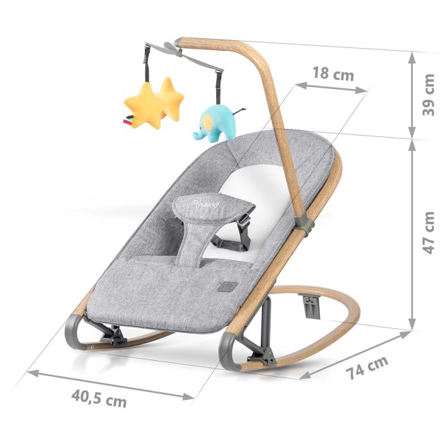 Χειροκίνητο Relax Μωρού 2 σε 1 για Παιδί έως 9kg Γκρι NK-53 Nukido