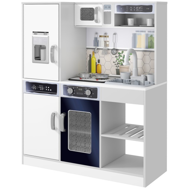 AIYAPLAY Σετ Ξύλινη Παιδική Κουζίνα με Φούρνο με Φώτα και Ήχους, Νε...