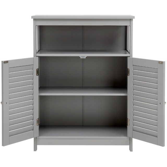 Costway Ντουλάπι Μπάνιου Ξύλινη Αποθήκη 60 x 30 x 80 cm Γκρι HW65847GR