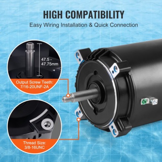 VEVOR Αντλία Πισίνας 1HP 115/230V 3450RPM  YCBDJ1HP56J2MBX4WV9