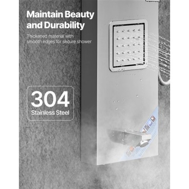 VEVOR Σύστημα Ντους Πύργου Ανοξείδωτου με Ρύθμιση και Μασάζ FTYS304... VEVOR Σύστημα Ντους Πύργου Ανοξείδωτου με Ρύθμιση και Μασάζ FTYS304...