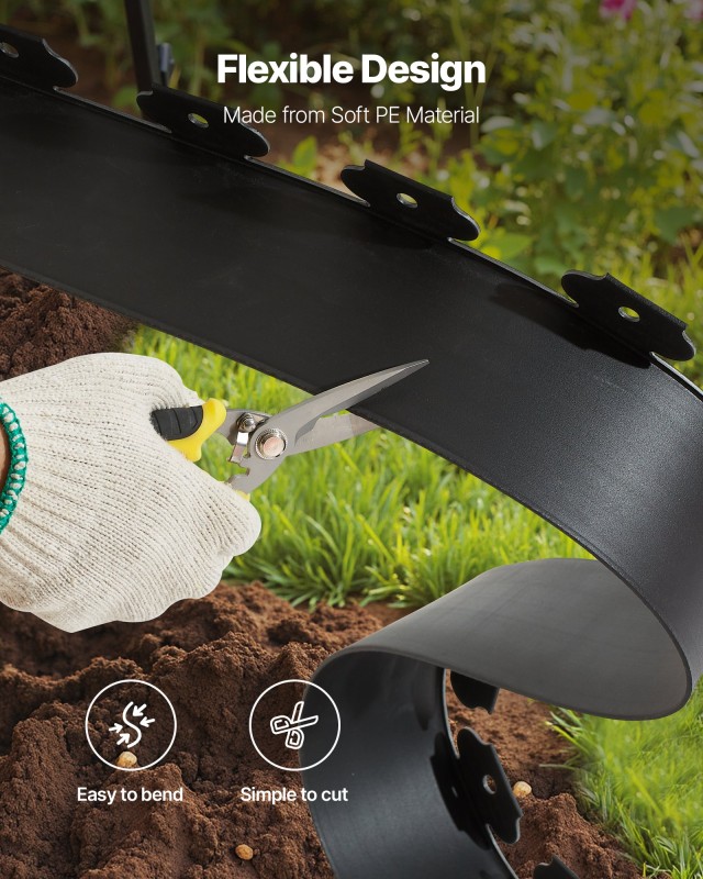 VEVOR Πλαστικό Περίφραξη Κήπου 66ft x 4in με Αξεσουάρ SLPZ66FT4INCG...