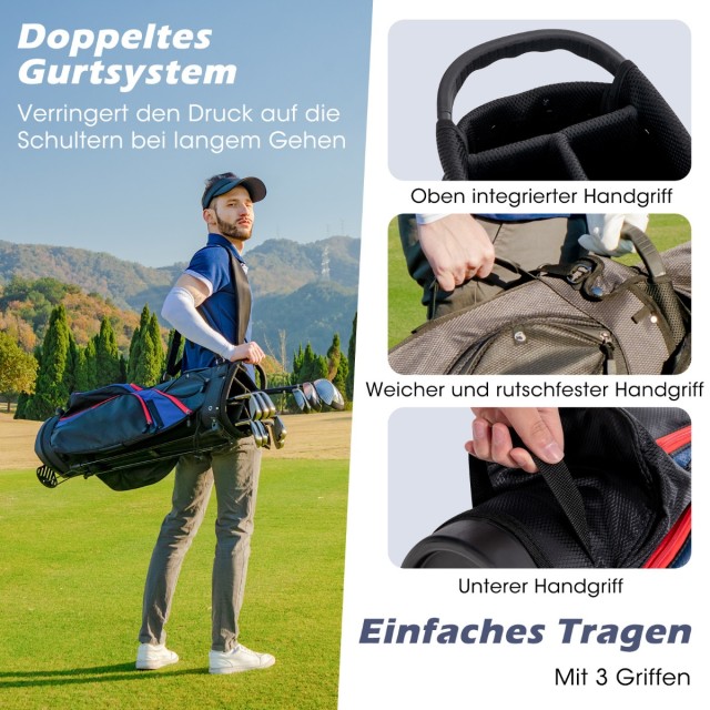 Costway Σετ Ανδρικών Μπλε Δεξιόχειρων Μπαστουνιών Γκολφ 11 Τεμαχίων...