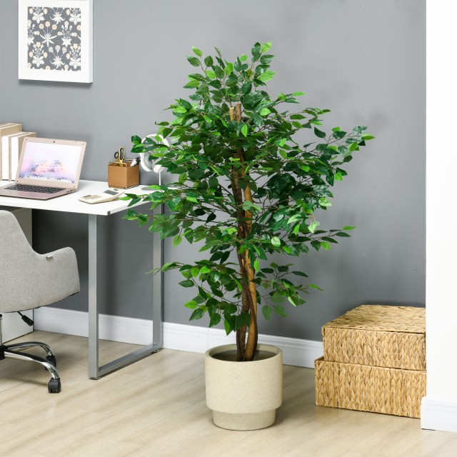 HOMCOM Τεχνητό Φυτό Ficus Ύψος 150 cm για χρήση σε εσωτερικούς και ...