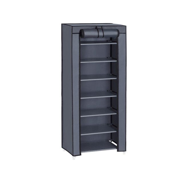 SONGMICS Υφασμάτινη Παπουτσοθήκη 7 Επιπέδων 46 x 28 x 126 cm Γκρι, URXJ36G 