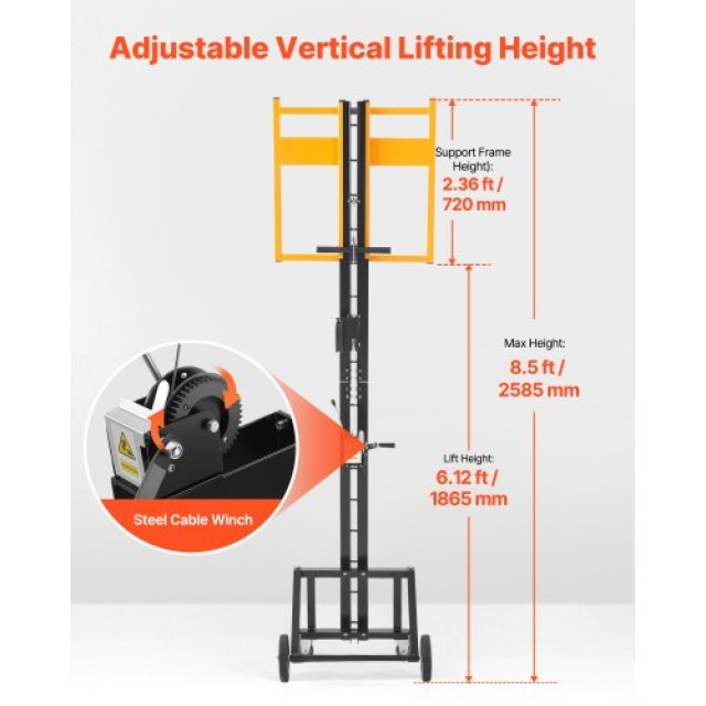 VEVOR Βαρέως Τύπου Ανυψωτήρας Γυψοσανίδας 68 kg για Εγκατάσταση Ορο...