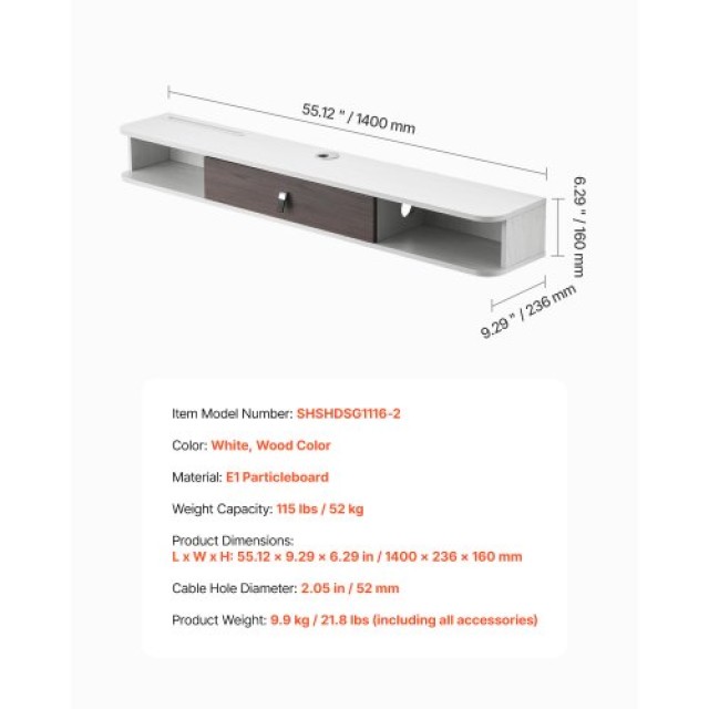 VEVOR Λευκή Επιτοίχια Βάση Τηλεόρασης 55 ιντσών με Καλώδιο Ρεύματος... VEVOR Λευκή Επιτοίχια Βάση Τηλεόρασης 55 ιντσών με Καλώδιο Ρεύματος...