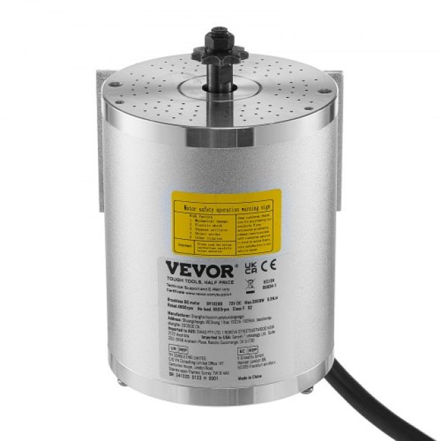 VEVOR 3000W Ηλεκτρικός Κινητήρας Brushless DC 72V 4900rpm για Ηλεκτρικό Ποδήλατο και Μοτοσικλέτα Off-Road ZLWSDJTJ30003774SV9