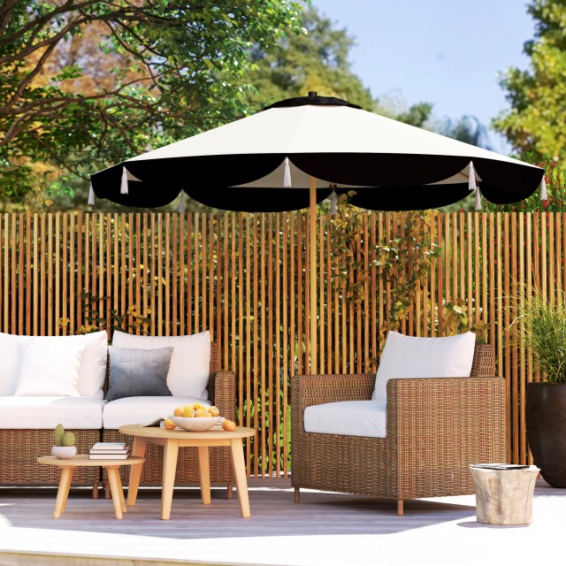 Outsunny Ομπρελόκηπος Ø2.6 m με Κάλυψη UV50+, Αεραγωγό και 8 Ακτίνες, Μπεζ 84D-349V00BG