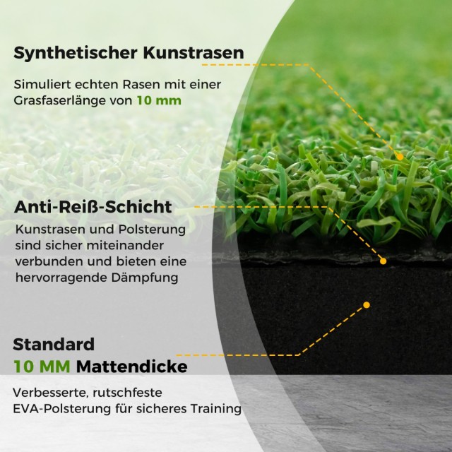 Costway  Τρίσεκτη επιφάνεια γκολφ υψηλής ποιότητας με τεχνητό γρασί...