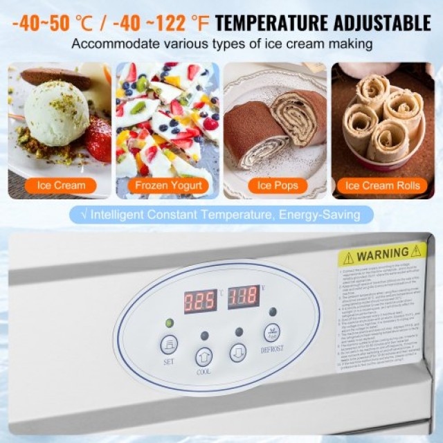 Μηχανή Παγωτού VEVOR με Πλάκα 50x50 εκ.  SYLDSCBJ1460WGIPCV2