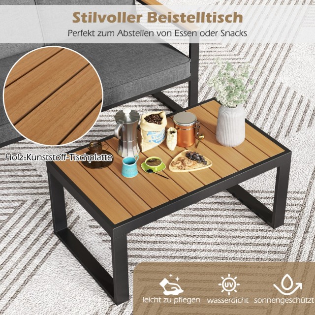 Costway Σετ Εξωτερικού Χώρου Αλουμινίου 2 Τεμαχίων με Άνετα Μαξιλάρ...