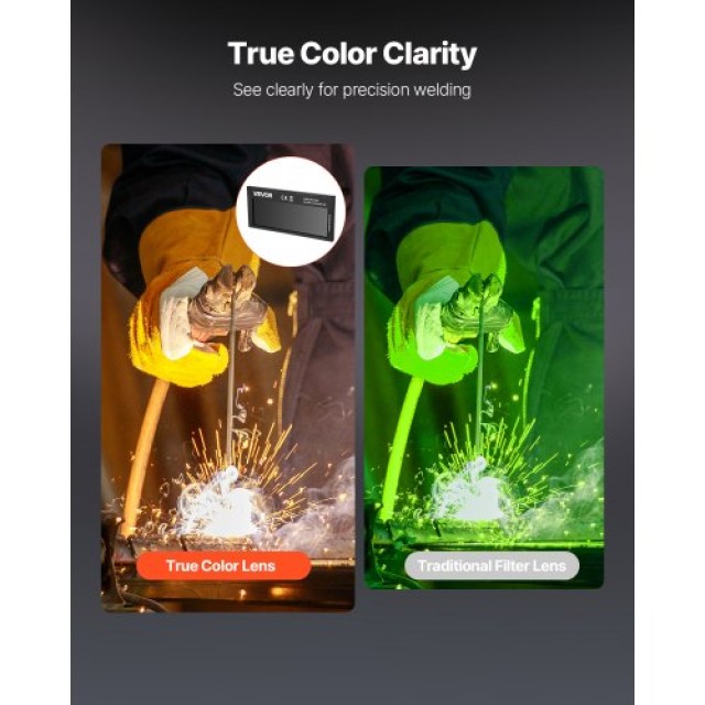 VEVOR Αυτοσκοτεινόμενος Φακός Συγκόλλησης 108 x 51 mm, Απόχρωση 9 T...